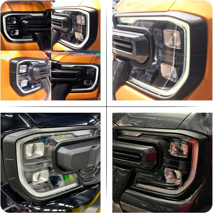 JHCHAN Scheinwerferabdeckungen für Ford Ranger 2023-2024 T9 Wildtrak Raptor Wildtrak X Limited Plati