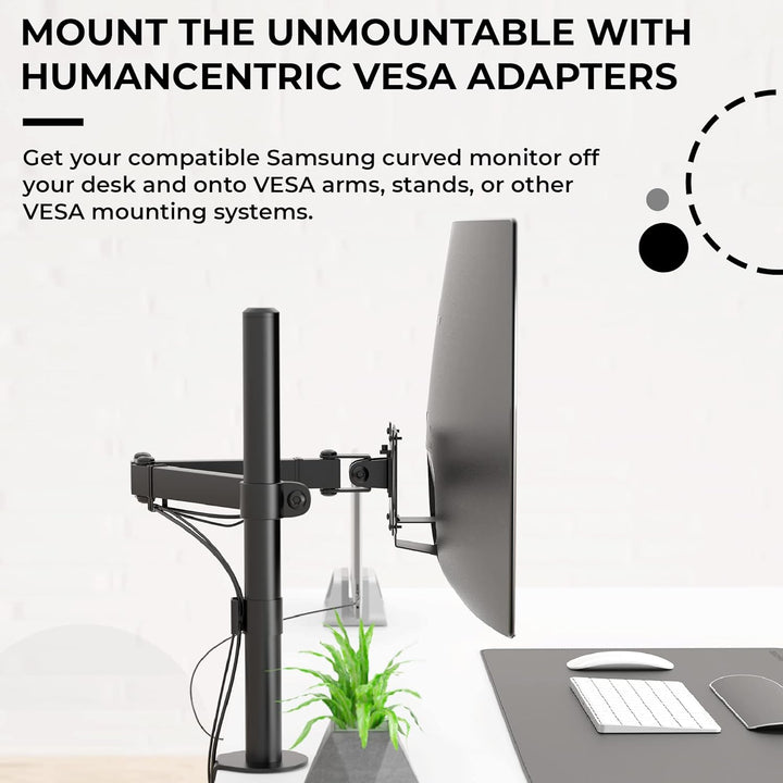 HumanCentric VESA Halterung Adapter für Samsung Curved Monitore U32R590, U32R590C, VESA Adapter Halt
