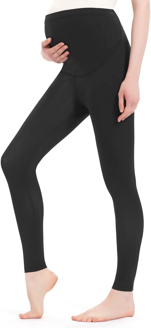 Harssidanzar Damen Bequeme Umstandshosen Nylon Umstandshosen Leggings Schwangere Damen Yoga-Hosen SL