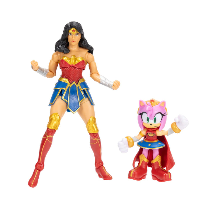 DC x Sonic Amy & Wonder Woman Actionfiguren-Multipack, Jakks Pacific, enthält eine 6,35 cm grosse Am
