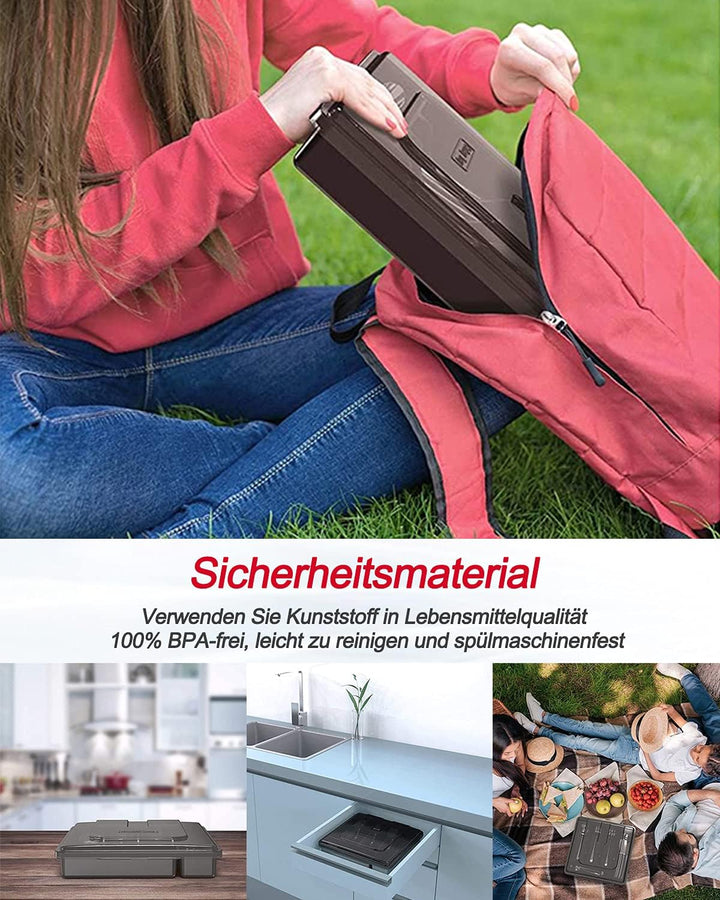 HIMAugbo Besteckkasten mit Deckel, Tragbar Besteck Aufbewahrung, Kompakter Besteckkasten füR Camping