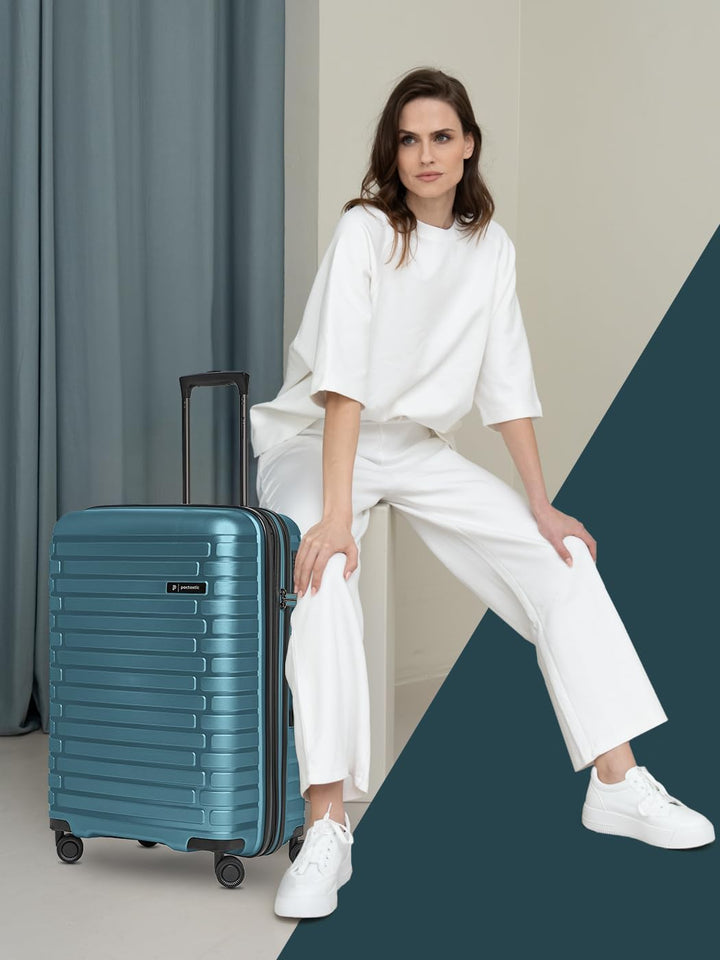 Hartschalen Check-in Koffer | Mittelgrosser Trolley 45 x 25 x 66 cm von 67 auf 75 Liter erweiterbar