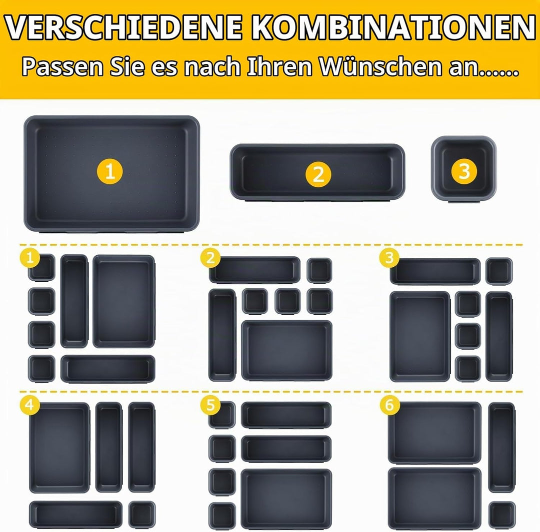 40 Stücke Schubladen Organizer Büro Ordnungssystem, AufbewahrungsBox, Schubladen Organizer Küche, 3