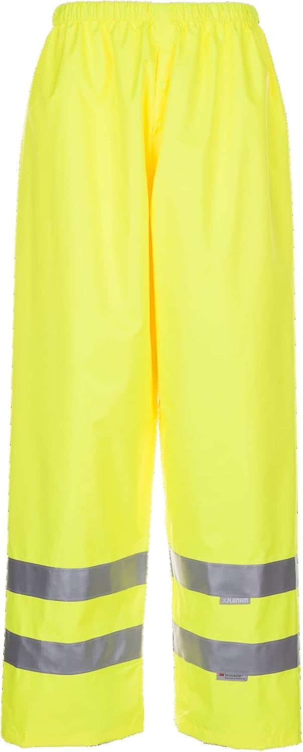 Planam Warnschutz/Wetterschutz Herren Regenhose Uni Orange Modell 2064 / Uni Gelb 2065 3XL Uni Gelb,