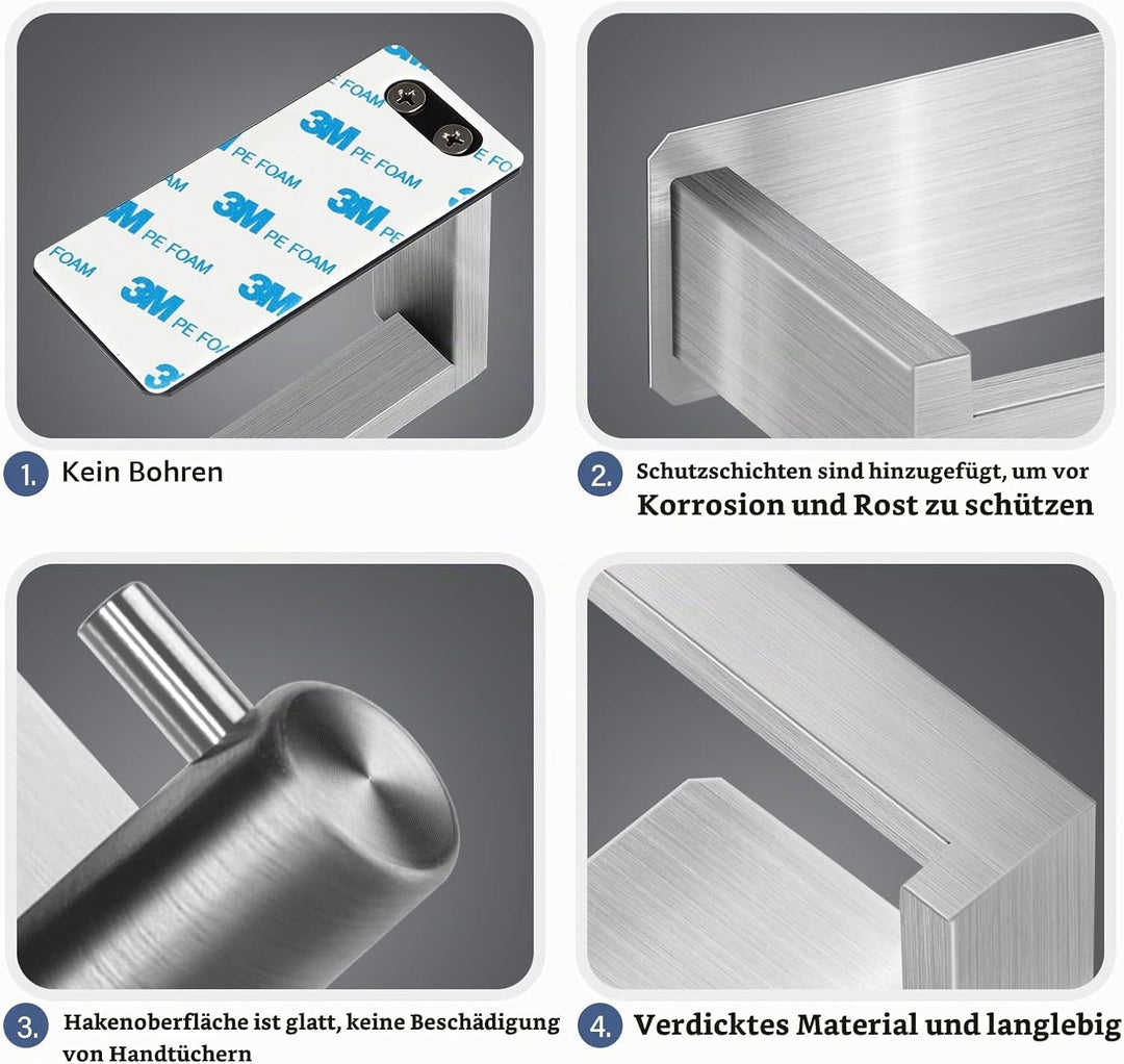 Toilet Paper Holder No Drilling Required,Selbstklebend Klopapierhalter WC Papierhalter Edelstahl Toi