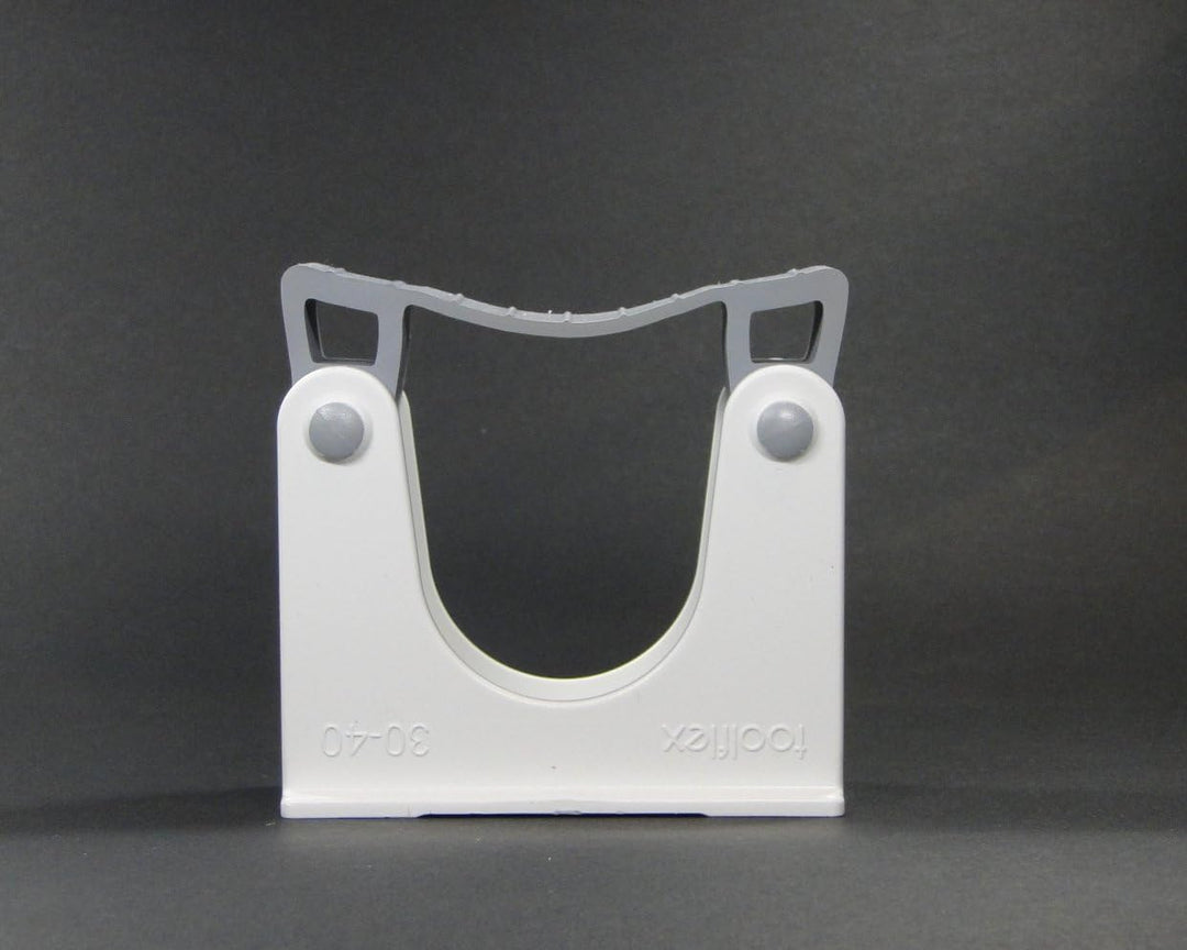 Toolflex Wandhalterung mit 90 cm Schiene für 5 Halterungen Weiss z.Bsp. Gartengeräte, Besen, Wischmo