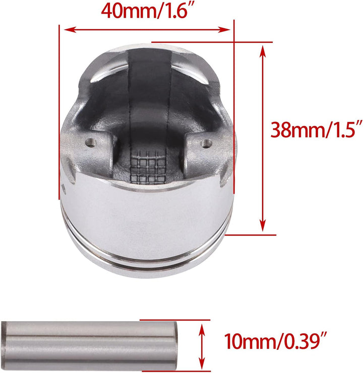 WOOSTAR 40mm Kolbenring Kit Ersatz für 2 Takt 49ccm 50ccm Y-Zinger Jog Moped Roller Dirt Pitbike Go