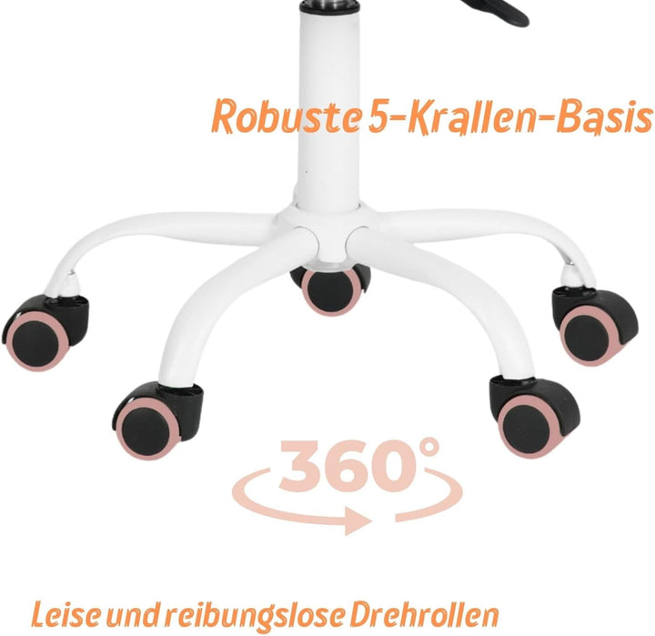 FurnitureR Bügelhocker ergonomisch, höhenverstellbar, ohne Armlehnen, Netzrückenlehne, Sitzfläche 38