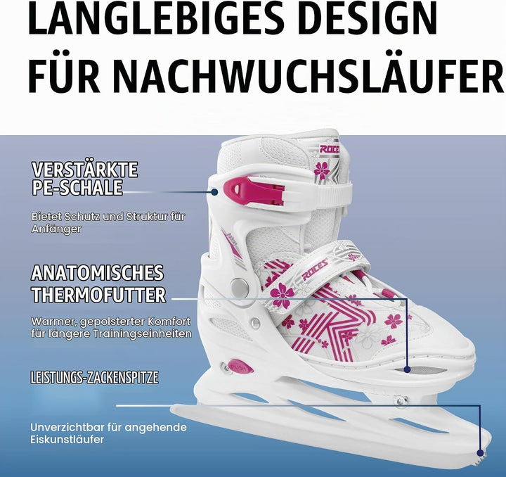Roces Mädchen Jokey Ice 3.0 Girl Schlittschuh 30-33 white-pink, 30-33 white-pink