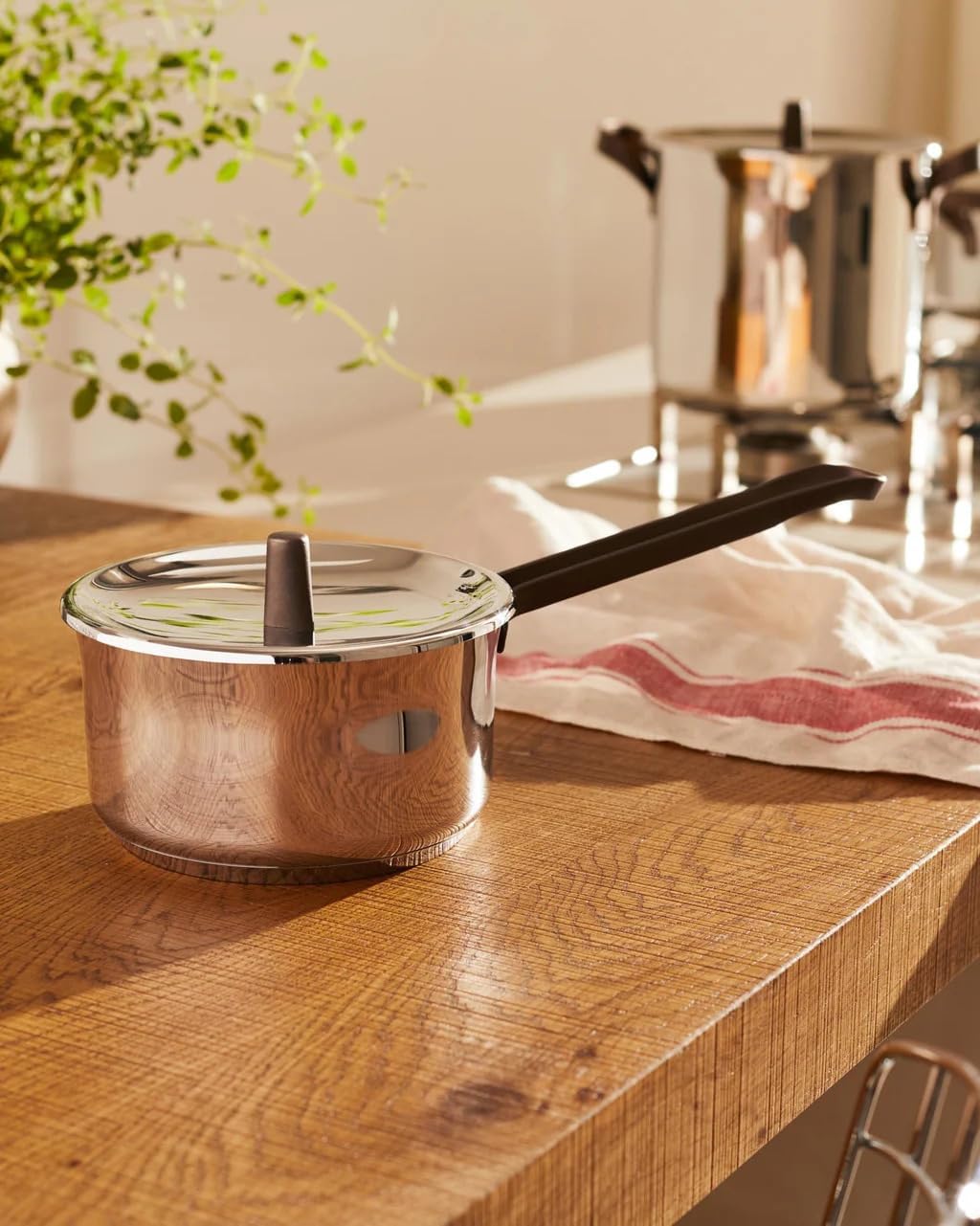 Alessi Edo PU100S7 - Design Topfset aus Edelstahl 18/10, Griffe aus Edelstahl 18/10 Mit PVD Beschich
