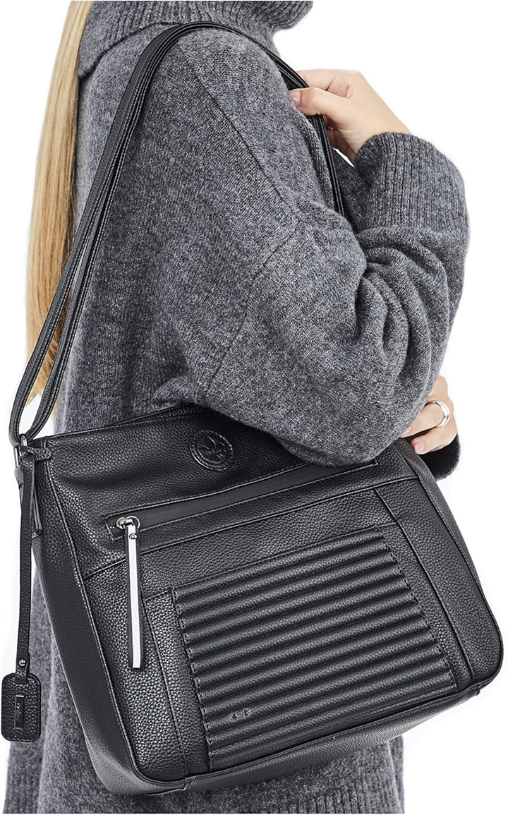 Rieker Damen H1481 Umhängetasche Schwarz, Schwarz