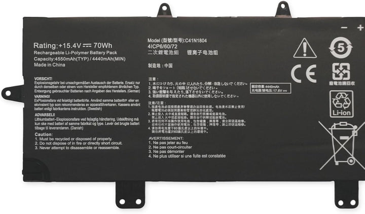 C41N1804 Laptop-Akku-Ersatz für Asus ZenBook Pro 14 UX450FDX UX450FD UX480 UX480FD UX450FDX-1A UX450