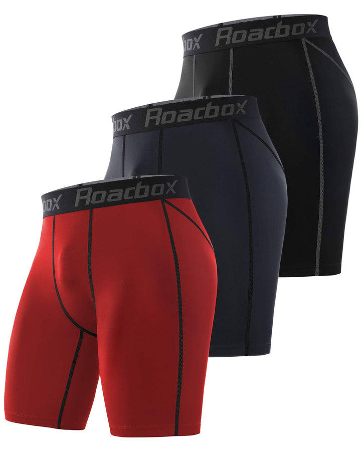 Roadbox 1 oder 3 Pack Herren Kompressionsshorts, Schnelltrocknendes Baselayer Unterhose Tights Kurz