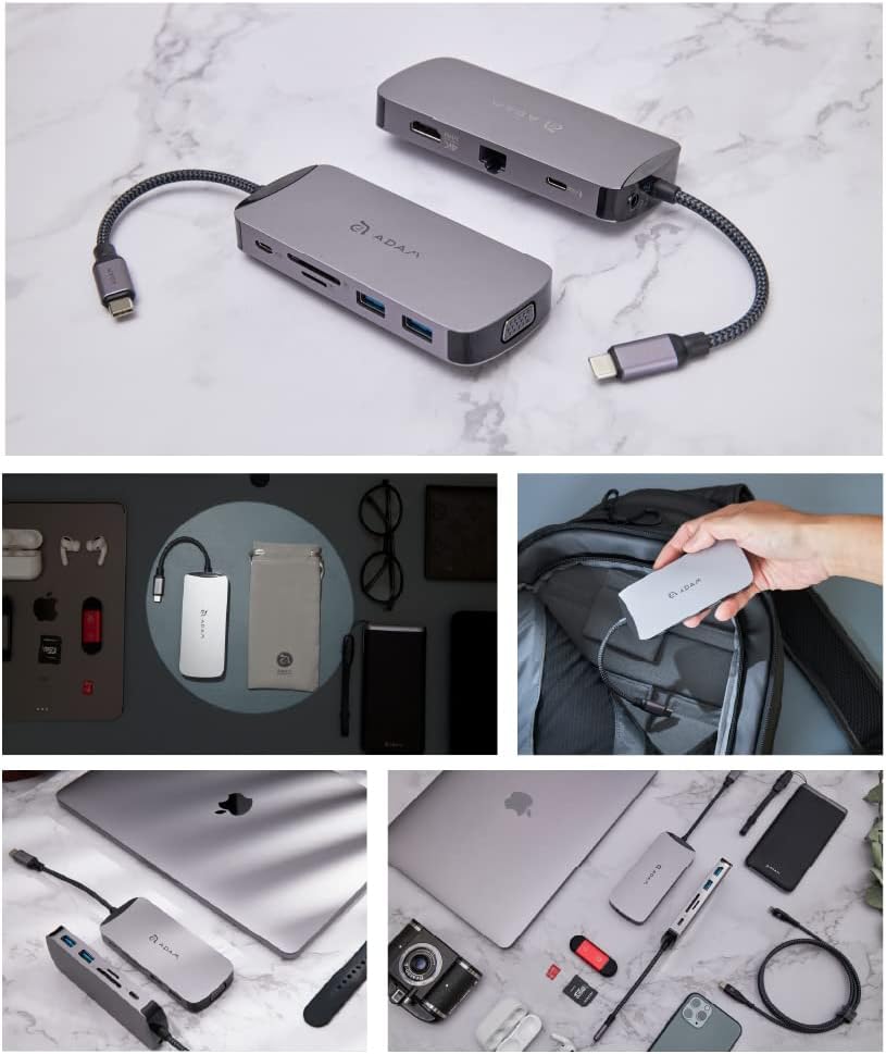 ADAM elements CASA Hub X VGA 10-in-1 | Apple MacBook & USB-C Notebooks | grau | AAPADHUBXGY