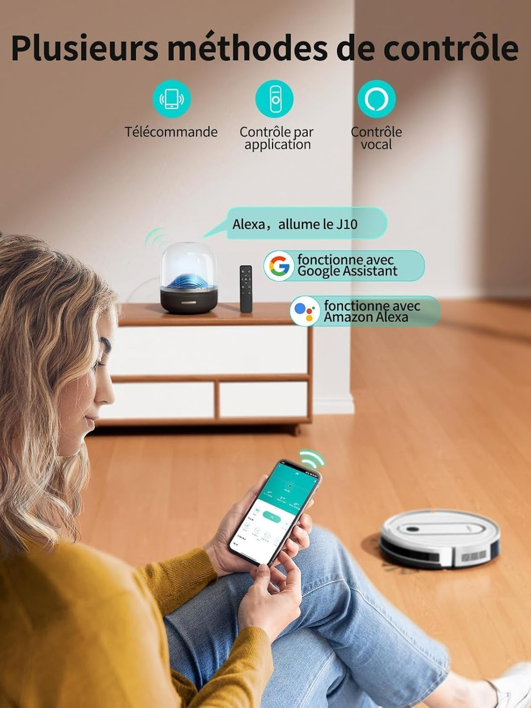 Airzeen Saugroboter mit Wischfunktion,5000Pa Starke Saugkraft J10 Staubsauger Roboter mit Wischfunkt