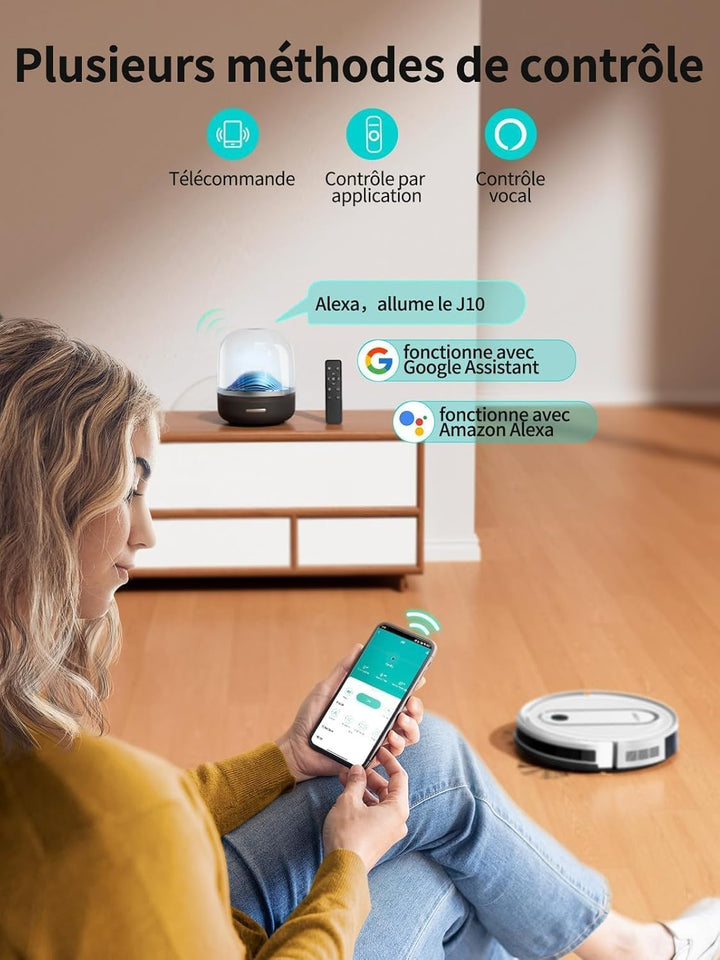 Airzeen Saugroboter mit Wischfunktion,5000Pa Starke Saugkraft J10 Staubsauger Roboter mit Wischfunkt