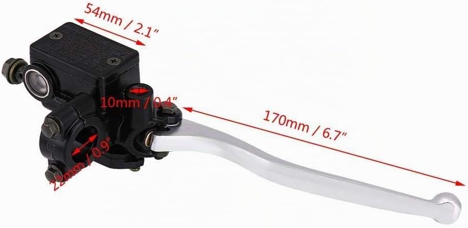 Terisass Hauptbremszylinder vorne,7/8 "22mm Motorrad Bremshebel Pumpe Motorrad Aluminiumlegierung Vo