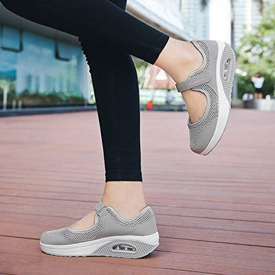 CLYCTIP Damen Outdoor Fitnessschuhe Atmungsaktive Mesh Schuhe Sport Slipper mit Klettverschlu 36 EU