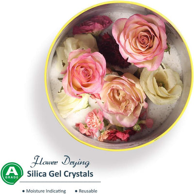 wisedry Silicagel für Trocknen Blümen 5 LBS (2.2KG), Feine Kristalle < 1mm, Silica Gel mit Indikator