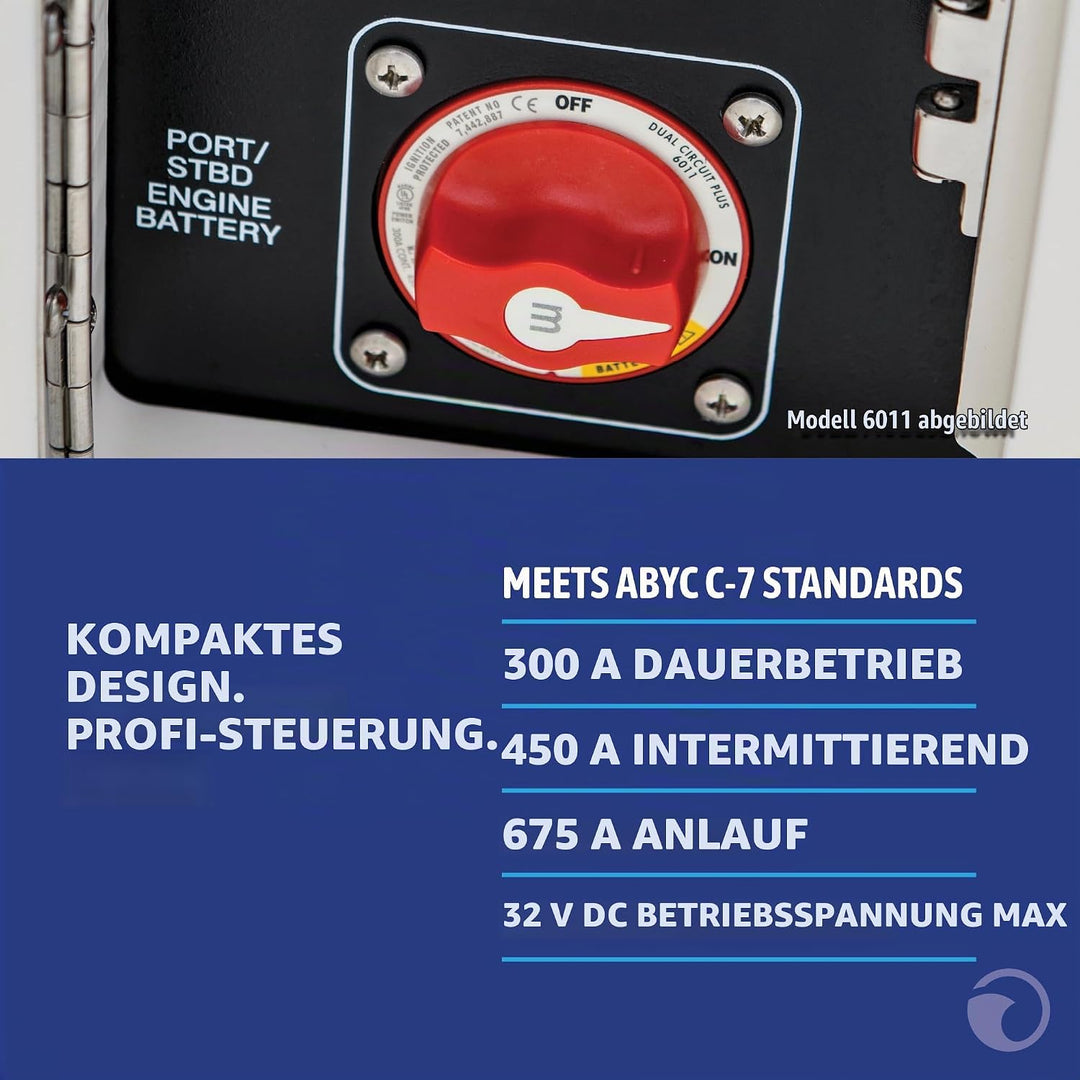 Blue Sea Systems Batterieschalter m-Serie, 300 A, Dual Circ. Plus MULTICOLOR, Dual Circ. Plus MULTIC