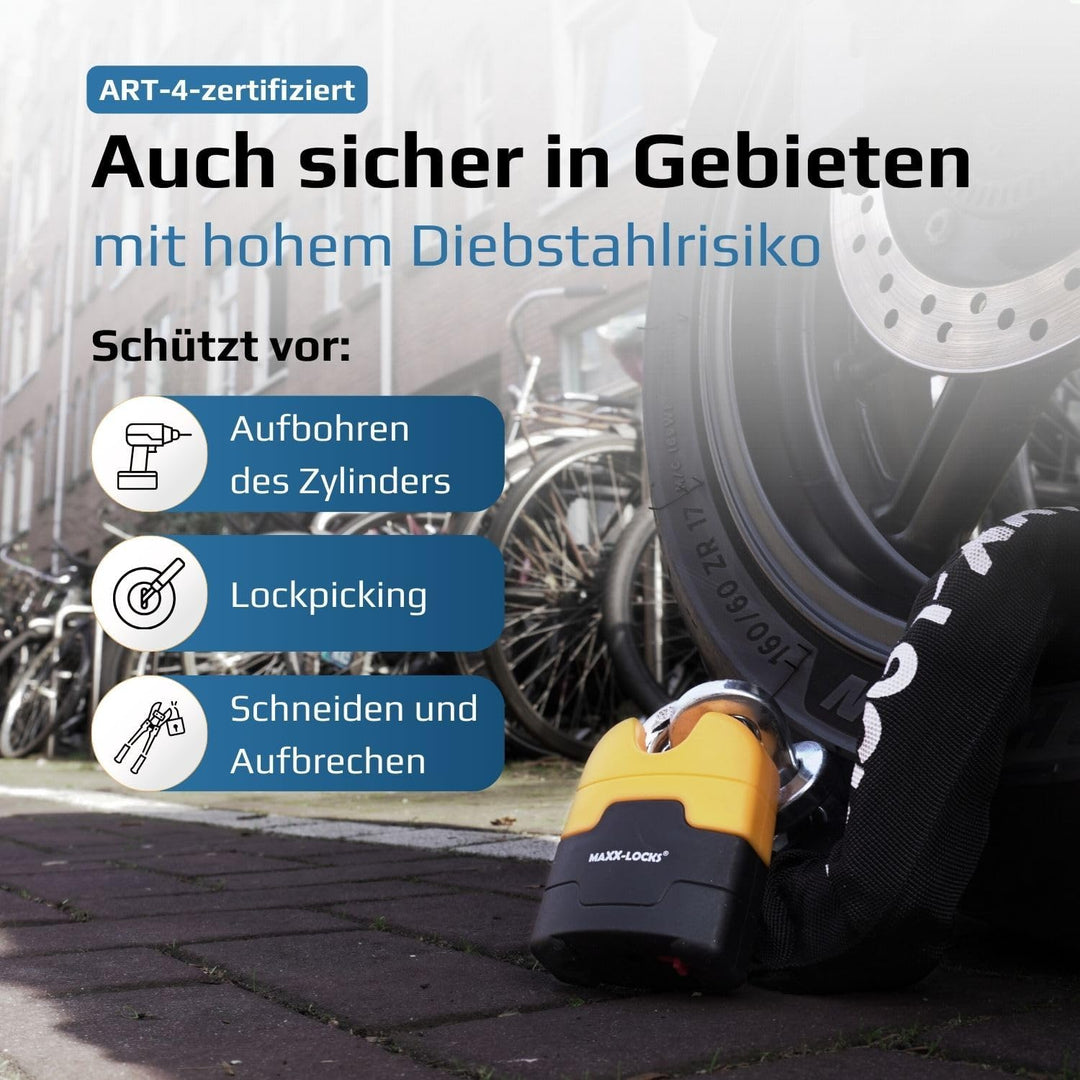 Ohura ART 4 Motorschloss/Scooterschloss - Kettenschloss mit 12mm dicken Schaltern - Art zugelassenes