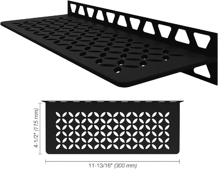 Schluter Systems Wandregal SWS1D5MGS Kerdi-Line Duschzubehör mit Blumenmuster, Mattschwarz Matte Bla