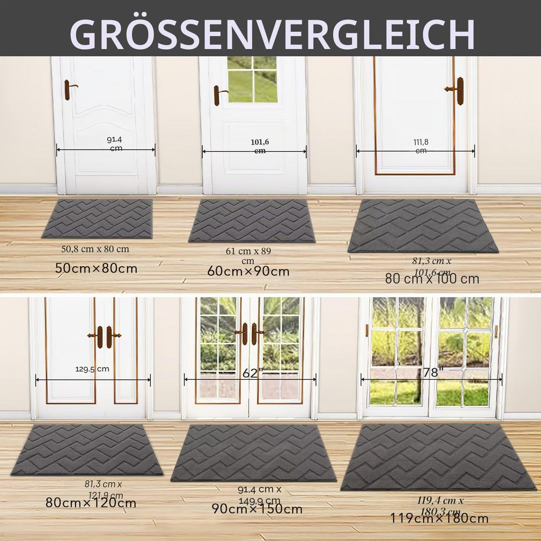 Innen Aussen Fussmatte 50 x 150 cm, Schmutzfangmatte rutschfest Fussmatte Innen Waschbar Eingangstep