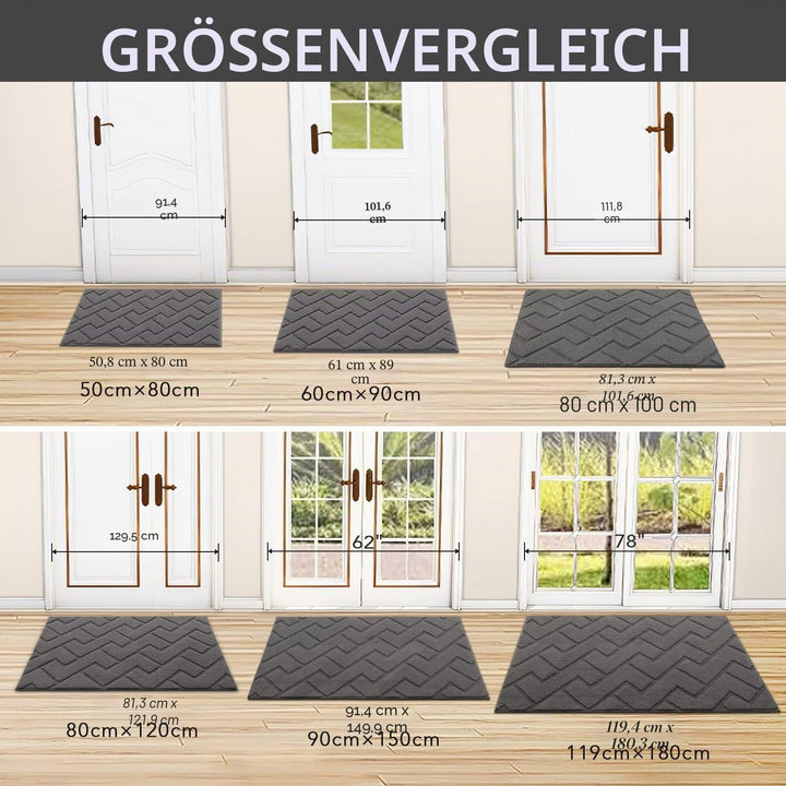 Innen Aussen Fussmatte 50 x 150 cm, Schmutzfangmatte rutschfest Fussmatte Innen Waschbar Eingangstep