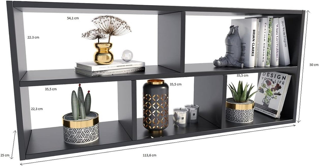 MATKAM TEO Hängeregal in moderner Optik, B113,6 x H50 x T25 cm, Wandregal in verschiedenen Ausführun