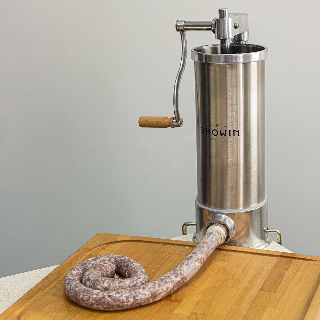 BROWIN® Manuell Wurstfüller aus Edelstahl 311006 | 5 kg vertikale Wurstmaschine | Wurstfüllmaschine