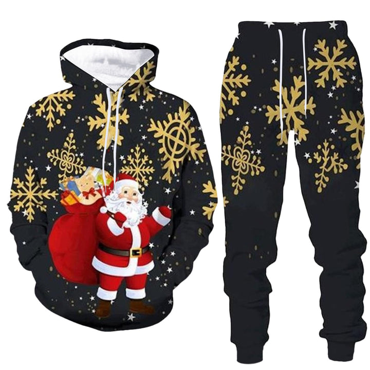 Weihnachten Jogginganzug Herren Trainingsanzug Warm Sportanzug Weihnachtsmotiv Druck Pullover Sweats