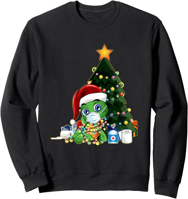 2020 Weihnachten Quarantäne Shirt Santa Turtle Gesichtsmaske Sweatshirt