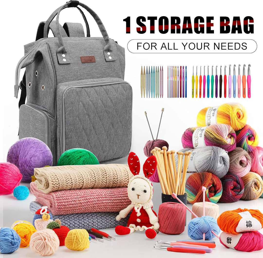 Stricktasche mit grossem Fassungsvermögen, tragbare Häkeltaschen und Tragetaschen, Organizer für Dam