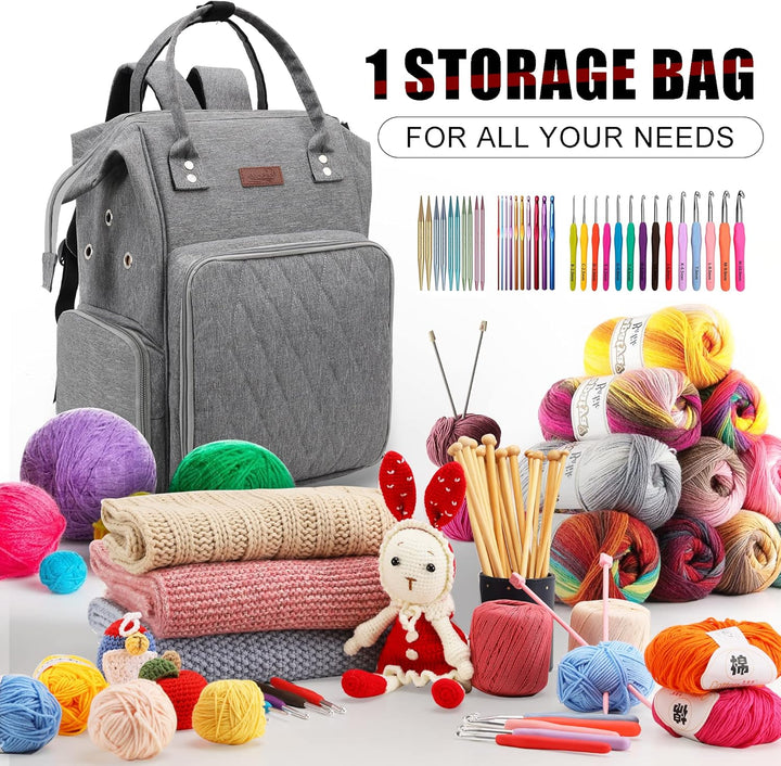 Stricktasche mit grossem Fassungsvermögen, tragbare Häkeltaschen und Tragetaschen, Organizer für Dam