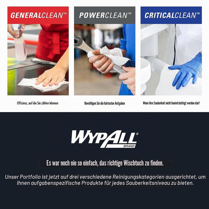 WypAll 8388 X80-Reinigungstücher 1-lagige, weissen, 4 Packungen x 50 viertelgefalteten Tüchern
