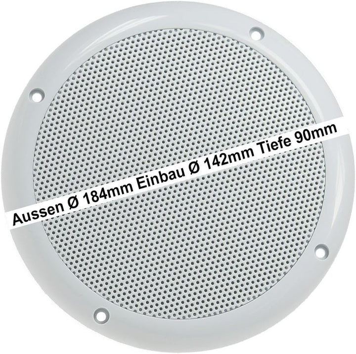 ChiliTec Lautsprecher 6,5" 165mm Wasserfest 100Watt Paar Einbaulautsprecher für Wand & Decke Marine-