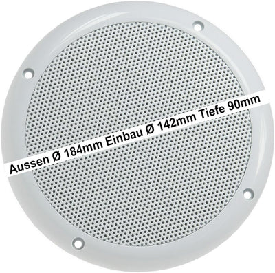 ChiliTec Lautsprecher 6,5" 165mm Wasserfest 100Watt Paar Einbaulautsprecher für Wand & Decke Marine-