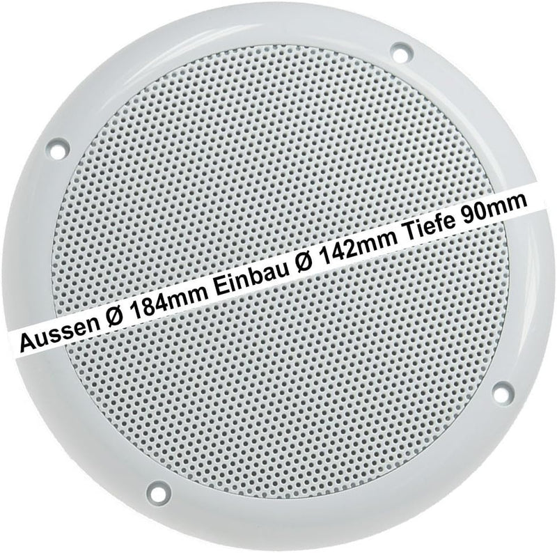 ChiliTec Lautsprecher 6,5" 165mm Wasserfest 100Watt Paar Einbaulautsprecher für Wand & Decke Marine-