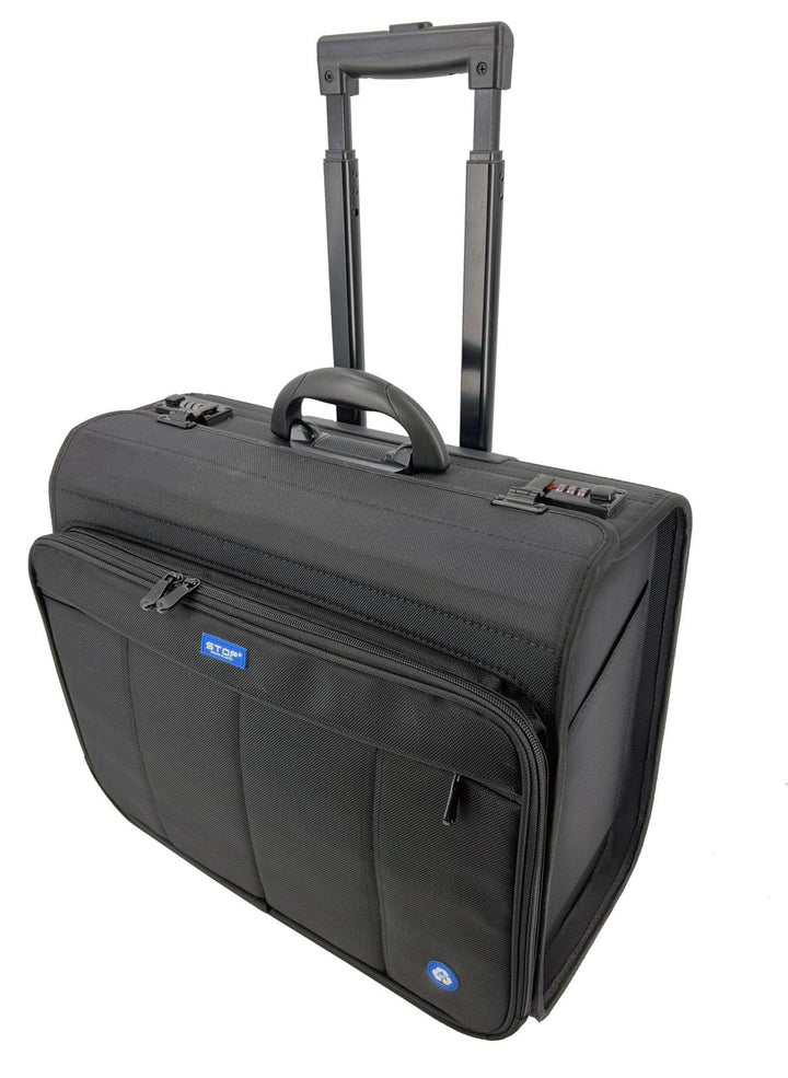 46216 Trolley Pilotenkoffer RPET Samar, Laptopkoffer mit arretierbarem Trolleysystem, 2 Zahlenschlös