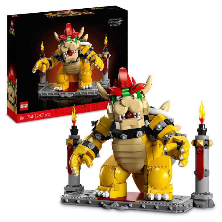 LEGO 71411 Super Mario Der mächtige Bowser, 3D-Modell-Bausatz, Bewegliche Figur zum Sammeln mit Duel