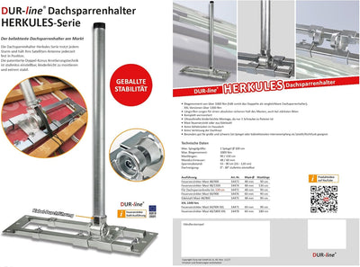 Dachsparrenhalter - DUR-line® Herkules XXL S60-1800 - Der Stärkste! - über 1300Nm - Breite: 55 - 90