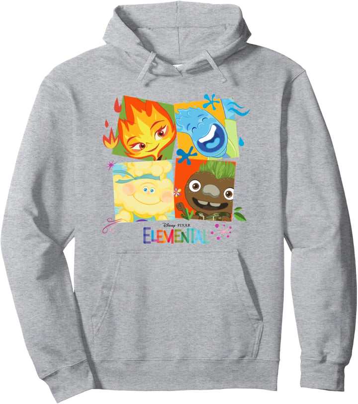 Pixar Elemental Group Box With Ember, Wade and Clod Pullover Hoodie