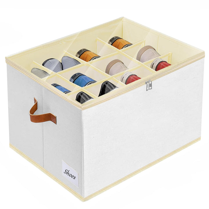 Schuhorganizer Schuhschrank - 12-Zellen Schuhboxen Stapelbar Schuhregal Platzsparend für Schrank - 1