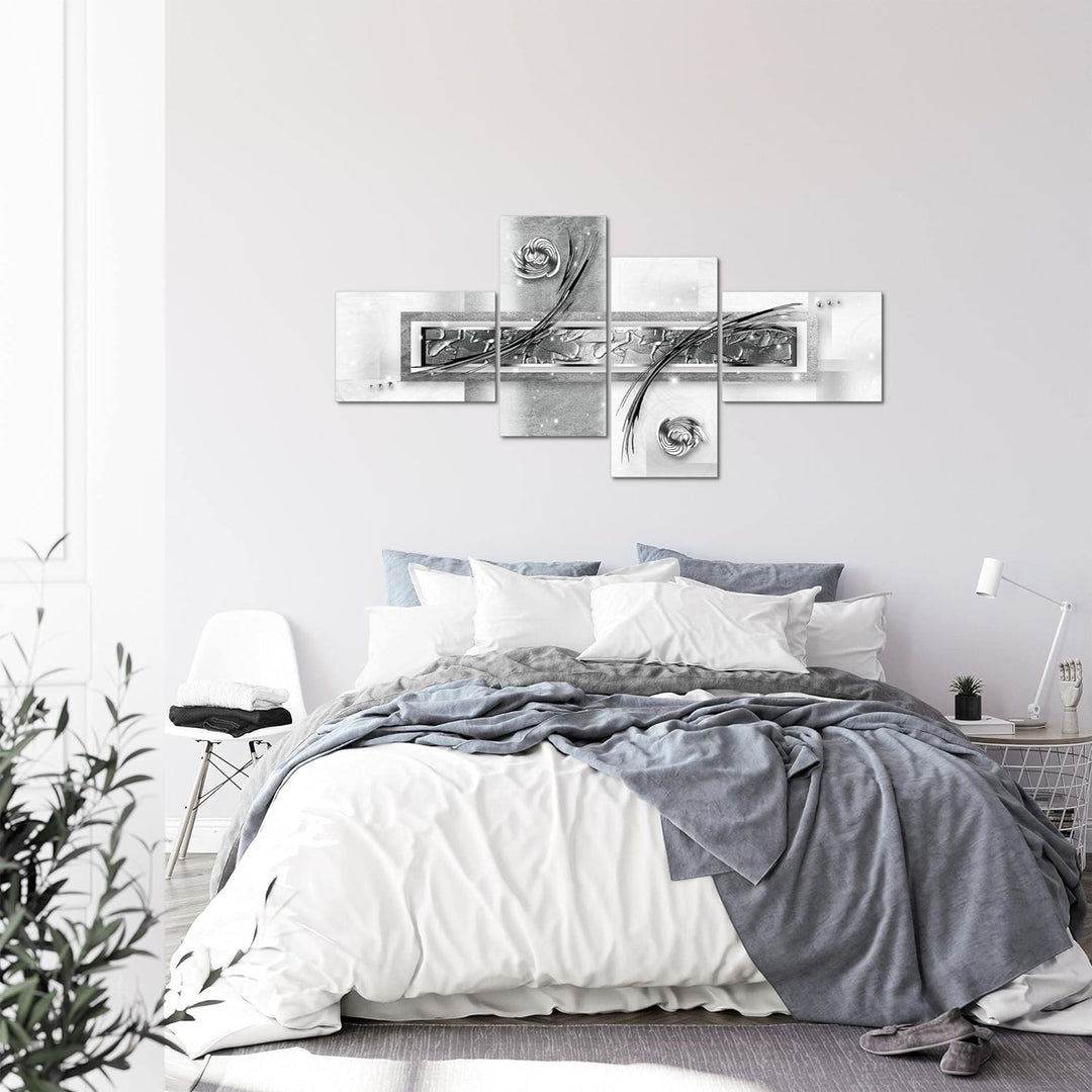 Runa Art Bild XXL 4 Teilig Abstrakt 200 x 100 cm Kunstdruck auf Vlies Leinwand Wanddeko Wohnzimmer S