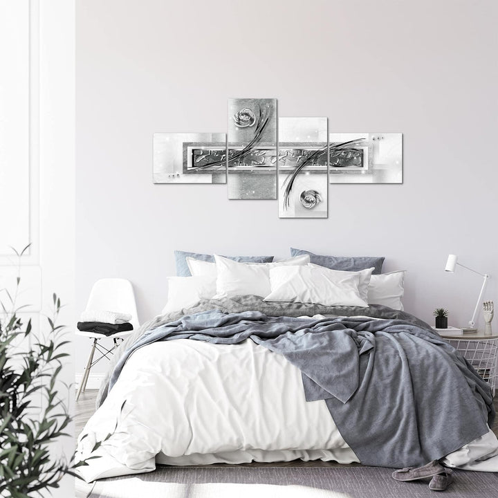 Runa Art Bild XXL 4 Teilig Abstrakt 200 x 100 cm Kunstdruck auf Vlies Leinwand Wanddeko Wohnzimmer S
