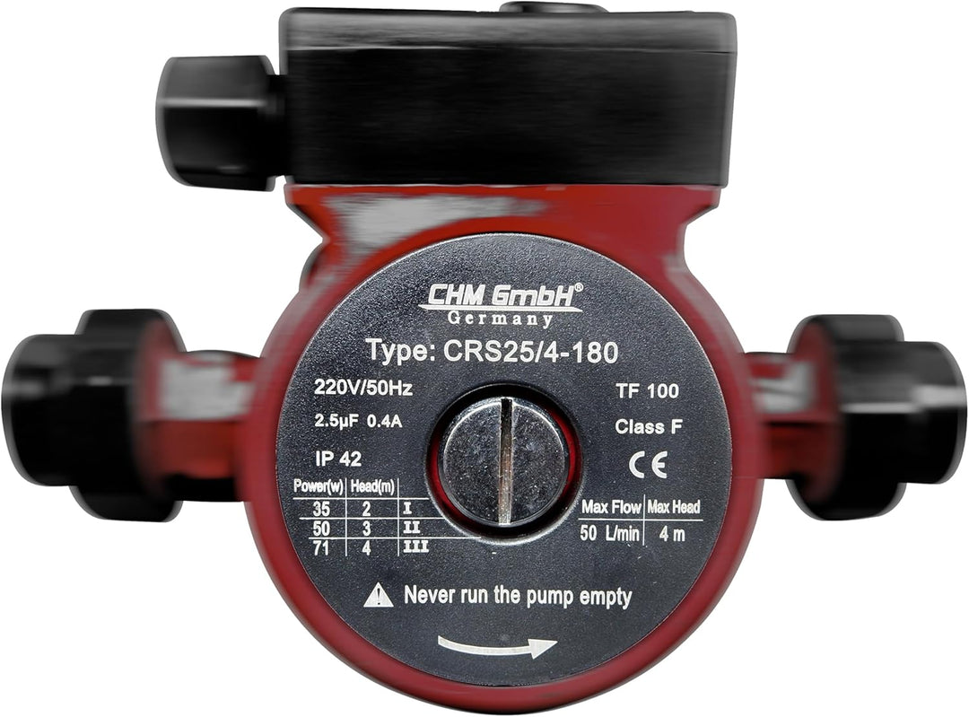 CHM GmbH® Umwälzpumpe 25-40/180 Heizungspumpe Zirkulationspumpe Effizienzpumpe 50l/min Förderhöhe 4m