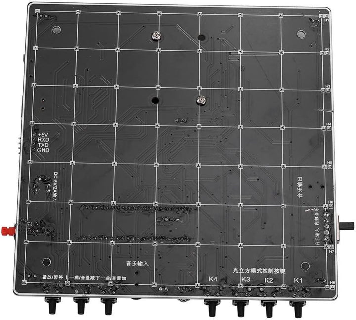 3D 8x8x8 Licht Quadratisch DIY Kit Fernbedienung DIY Elektronisches Musikspektrum Set Rot Grün Blau