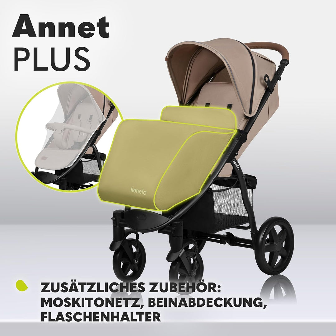 LIONELO Annet Buggy bis 22 kg mit Liegefunktion, Kinderwagen klein zusammenklappbar mit Zubehör, Eva