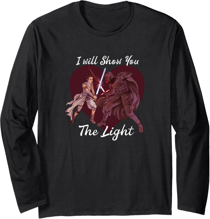 Star Wars Kylo Ren & Rey Show You The Light Valentine's Day Langarmshirt