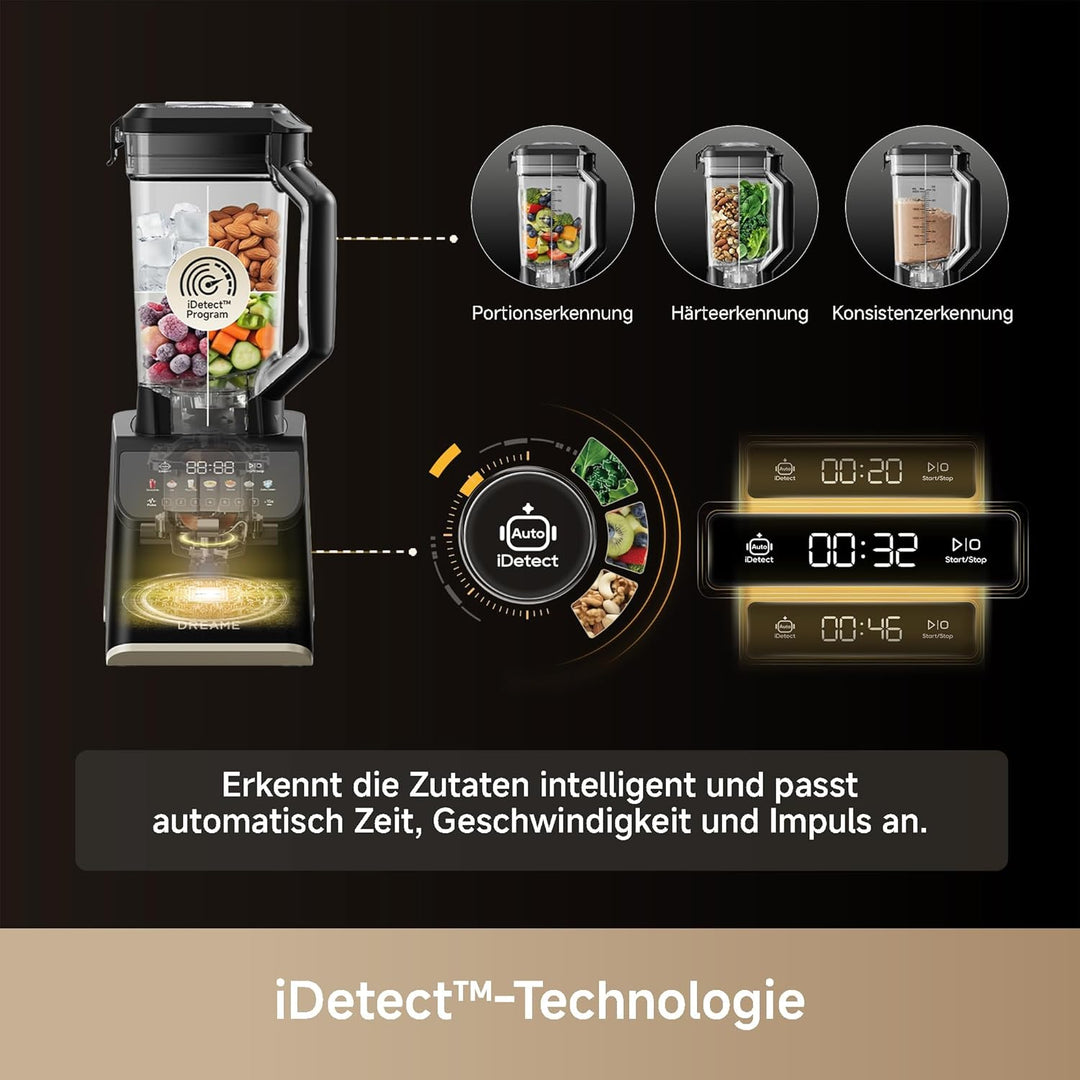 dreame BlendLogic™ Hochleistungs-Mixer, iDetect™-Technologie, 2 Tritan™ Mixbecher (2,0 L & 700 mL),